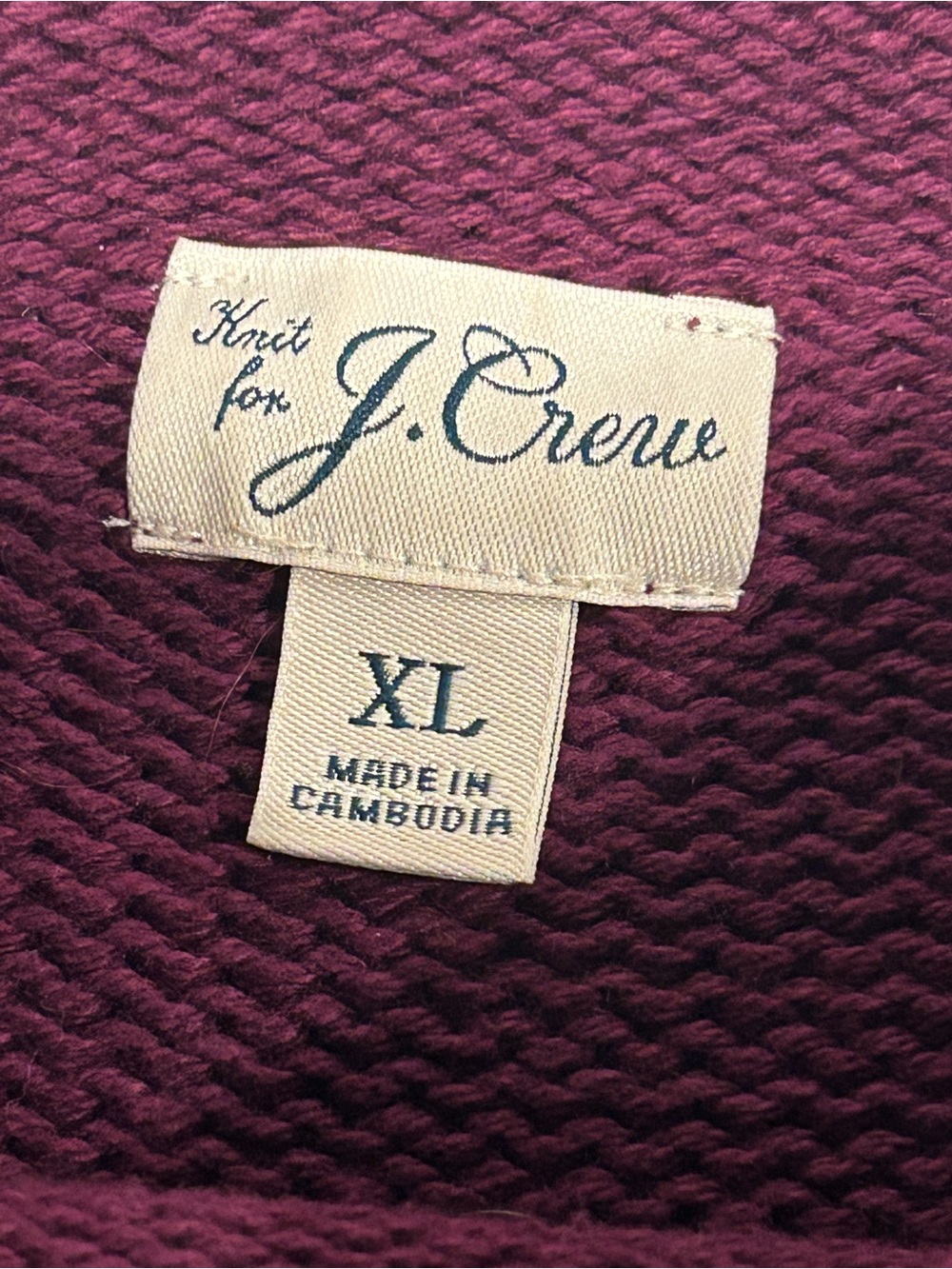 J.Crew Mens Heritage Cotton Rollneck Sweater XL Maroon Burgundy BJ511 FA23 - Picture 7 of 12